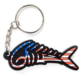 6MFC USA Skeletal Dolphin Rubber Keychain